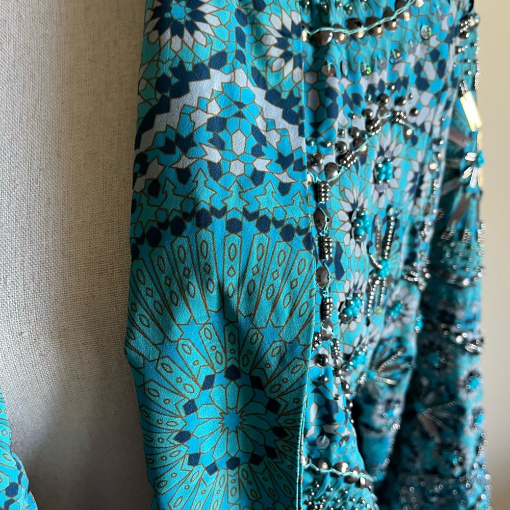 Blue Patterned Women's Top - Picture 8 of 12